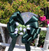 Hunter Green Pull Bows with Tulle Tails and Rosebuds, Set of 6, 8" Wide, Spring Wedding Aisle Decoration