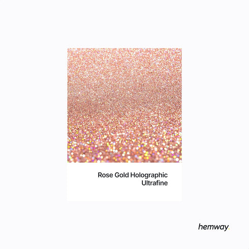 Hemway Premium Ultra Sparkle Glitter Multi Purpose Metallic Flake for Arts Crafts Nails Cosmetics - Rose Gold