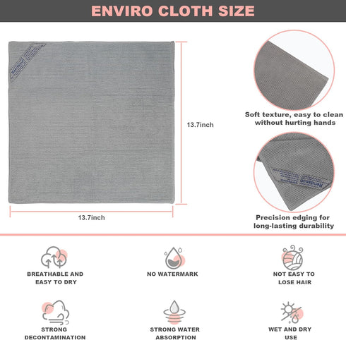 Enviro Cleaning Cloth, Reusable, Absorbent for Home, Car, Restaurant, Hotel, Soft, Clean Without Leaving Traces (Grey,