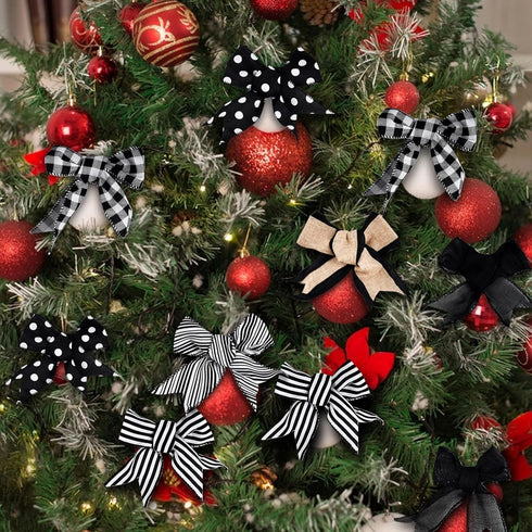 Wired Ribbons - Polyester Buffalo Plaid, Stripes, Dot, and Burlap - 2.5 inch Ribbons, 6 Rolls 30 Yards for Decoration