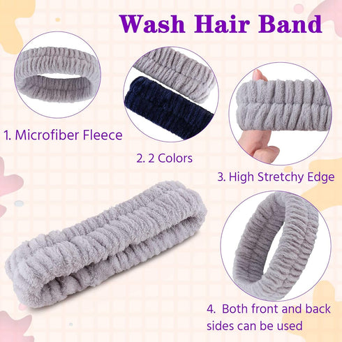 Spa Headband for Washing Face, Soft Makeup Headband for Girls and Women, Skincare Hair Accessory