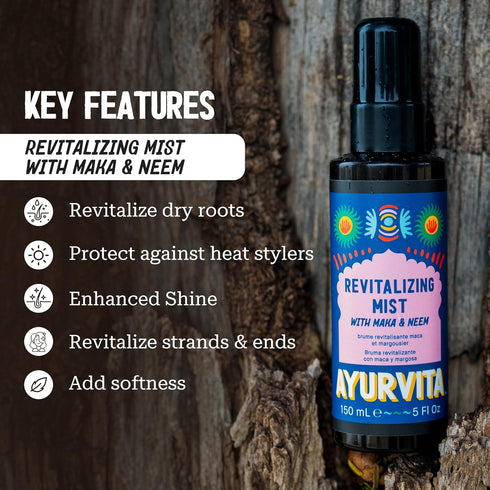 Hair Mist Revitalizing & Volumizing Detangling Spray, Maka for Hair Growth, Neem for Dryness