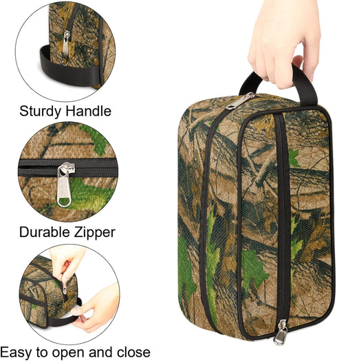 Pardick Travel Toiletry Bag for Women Men, Forest Camouflage Organizer, Lightweight Waterproof Dopp Kit for Toiletries