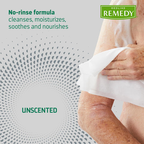 Medline Remedy No-Rinse Foam Cleanser, Gentle Skincare Solution, 8 oz Bottle