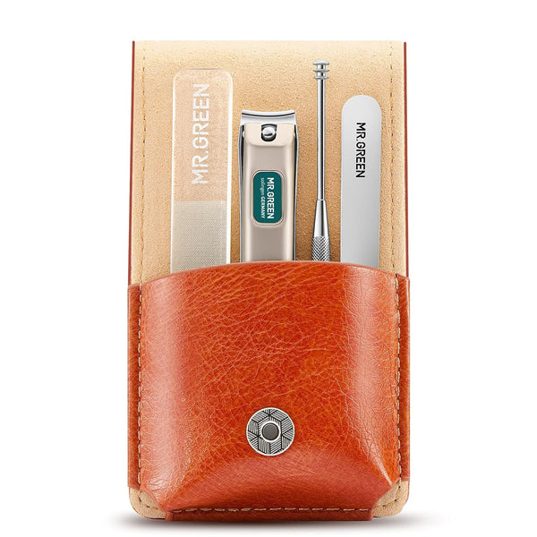 MR.GREEN Portable Manicure Set, Stainless Steel Pedicure Kits Nail Clippers Tool Travel Grooming Case Gift Box (Mr-6102)