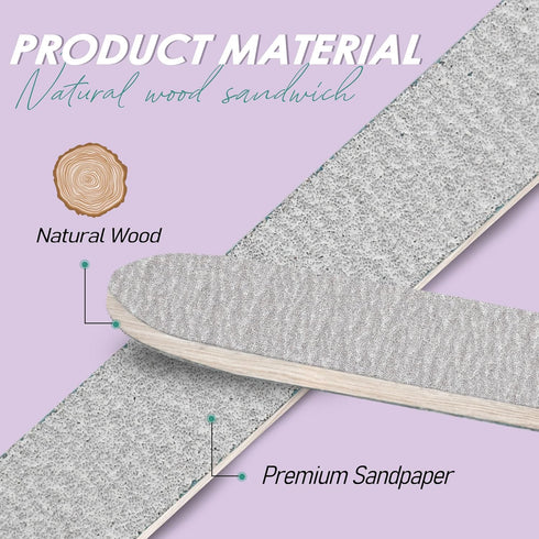 Professional Disposable Zebra Nail Files, 100/180 Grit Double Sided Emery Board (50Pcs)