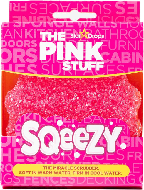 Stardrops – The Pink Stuff – SQeeZY Miracle Scrubber Sponge, Scratch-Free Solution for Ultimate Home Cleaning, 3-Pack