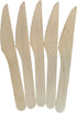 KingSeal Disposable Wood Cutlery Knife, FSC Certified, Biodegradable, 6.5 Inch Length - 100 Count