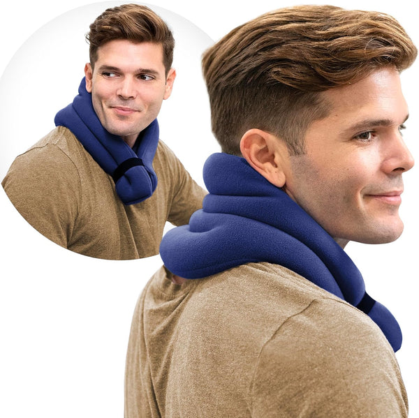 SunnyBay Microwave Heating Pad - Microwavable Heated Neck and Shoulder Wrap, Hands-Free Hot or Cool Pack, Navy