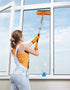 1.5-3 ft Window Squeegee with Long Handle, Car Window Cleaner Tool & Scrubber with Telescopic Extension Pole for Indoor