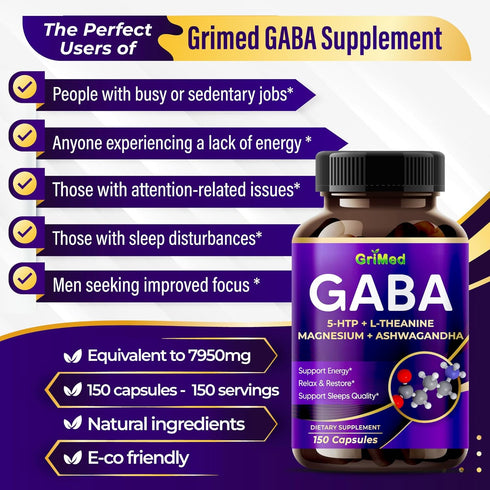 GABA 16,280mg: X15 Power with 5-HTP, L-Theanine, Magnesium, Ashwagandha for Relaxation and Sleep Support, 150 Count