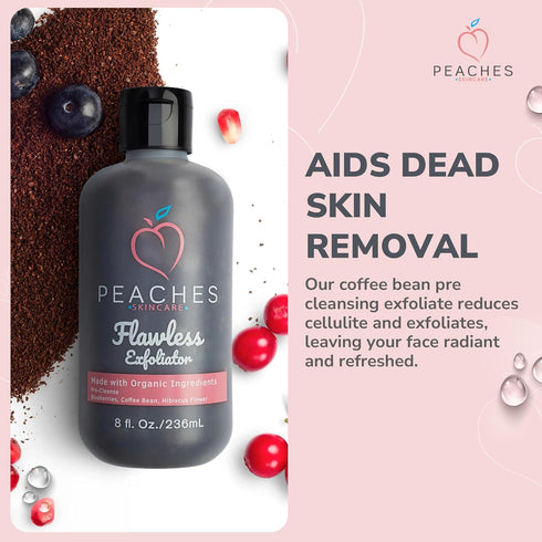 Vegan Face Exfoliator Scrub with Blueberry, Coffee Bean, Vitamin C - Exfoliating Face Wash (8 oz)