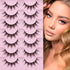 Manga Lashes Natural Look False Eyelashes, 3D Volume Mink Wispy Fluffy Spiky Pack, Korean Japanese Cosplay, 7 Pairs by