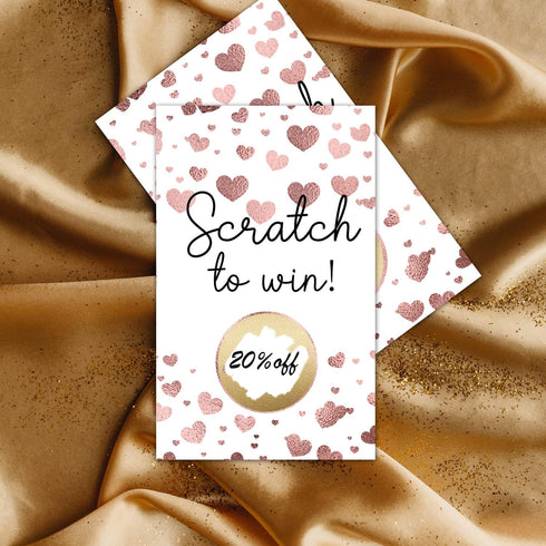 None Brand Blank Gift Certificate Scratch Off Cards, Scratch to Win Cards for Wedding, Bridal, Baby Shower Favors