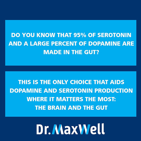 Serotonin and Dopamine Supplements with Mood Probiotic - 5in1 Support for Relaxation, Focus & Brain - 60 Capsules