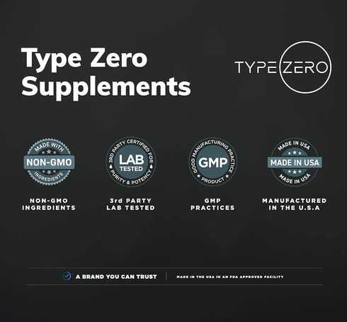 Type Zero Ultra Clean Alpha GPC Choline Supplement (90 Capsules | 600mg) Non-GMO, Soy Free Nootropics for Brain Focus