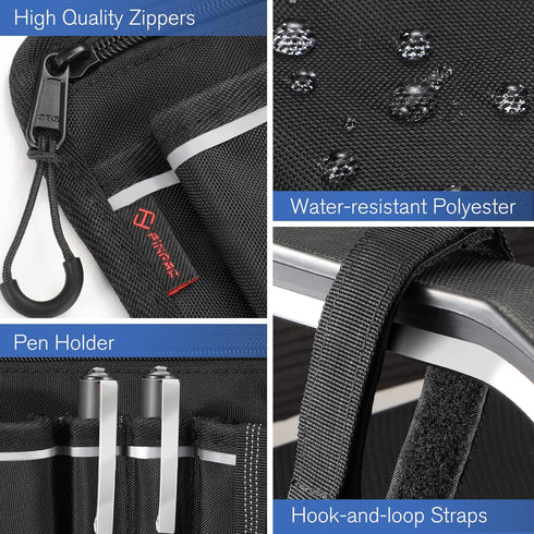FINPAC Wheelchair Side Organizer Bag with Cup Holder, Wheelchair Armrest Accessories Pouch with Pen Slot and Reflective