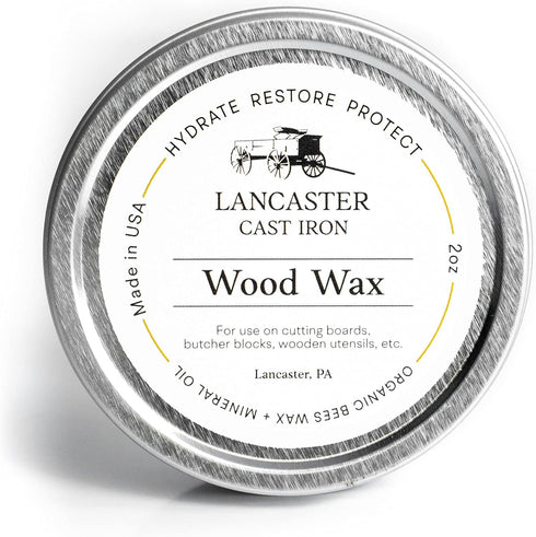 Wood Wax Conditioner for Spoons, Cutting Boards, Butcher Blocks - 2 oz Beeswax and Mineral Oil Wood Butter - Made in USA