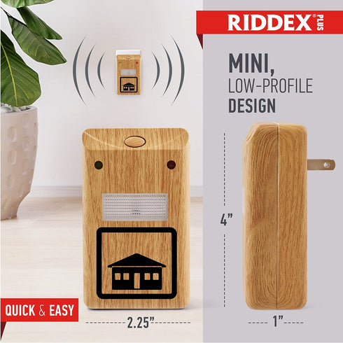 RIDDEX Plus Insect Control Plug-in, Mouse Deterrent for Defense Against Rats, Mice, Roaches, Bugs (Wood)