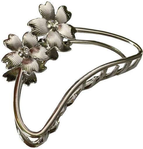 TANG SONG 4PCS Double Flower Shaped Metal Hair Claw Clips - Hair Catch Barrette Jaw Clamp for Women