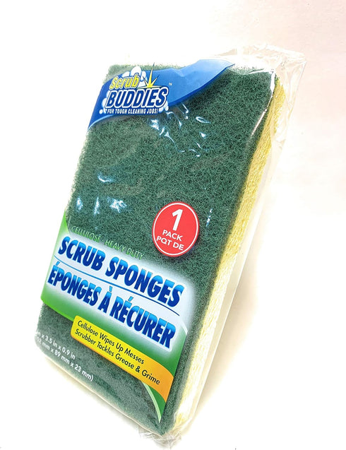 Scrub Sponge, Heavy-Duty Cellulose Wipes Up Mess & Tackles Grease and Grime (6 x 3.5 x 0.9 inch)