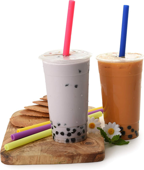 Norpro 474 Reusable Jumbo Silicone Drinking Straws - Includes 2 Cleaning Brushes