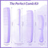 Mars Wellness 4 Piece Professional Comb Set in Lavender - Fine Pro Tail Combs for Men and Women