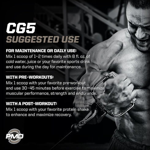 PMD Sports CG5 - Premium Creatine and L Glutamine Powder for Maximum Strength, Unflavored (30 Servings)