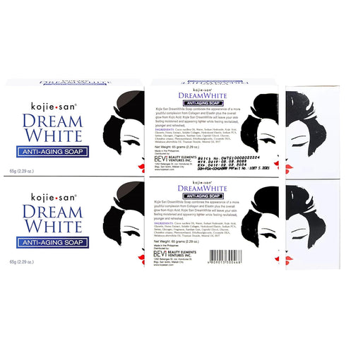 Kojie San Dream White Soap, Skin Brightening & Anti Aging Kojic Acid Soap, 65g x 2 Bars