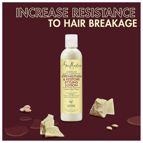 SheaMoisture Styling Lotion for Damaged Natural Hair I Jamaican Black Castor Oil I Silicone Free Hair Treatment 8 oz