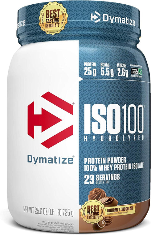 Dymatize ISO 100 Whey Protein Powder, Chocolate, 25g Hydrolyzed, 1.6 Pound