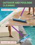 KEMANO Heavy Duty Deck/Pool Scrub Brush - Industrial-Grade Silicon Carbide Bristles & Reinforced Frame for Patio, Wood