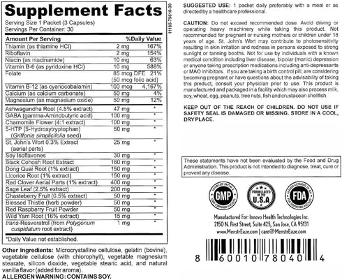 Mood Support & Hormone Balance for Women - Plant-Based Menopause Support & PMS Relief with Magnesium & Herbs, 30 Serves