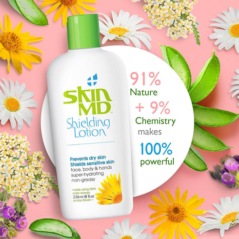 Skin MD Shielding Lotion 4oz, Hydrating Non-Greasy Protection for Sensitive Skin