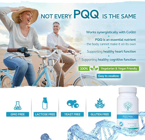 PQQ Max 20mg 60 Capsules - Pyrroloquinoline Quinone Cellular Rejuvenator, Powerful Antioxidant for Heart Health