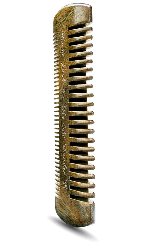 Sandalwood Beard Comb for Men, Handmade Wooden Comb with Fine & Wide Tooth