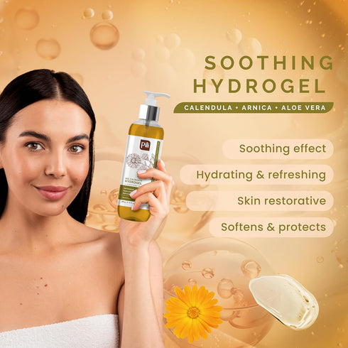Pili Natural Hydrogel | Face and Body Skin Soothing Gel with Arnica, Calendula, Aloe Vera | 8.8 oz