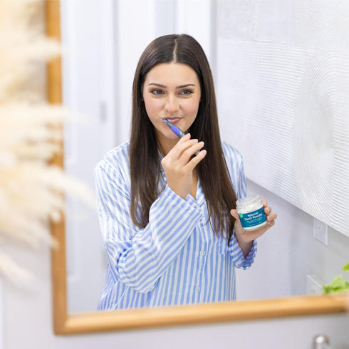 Viva Doria Natural Tooth Powder | Remineralizing Teeth Whitening Powder | Refreshing Mint Flavor | 3 Oz Glass Jar