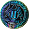 2 Year AA Medallion Reflex Rainbow Plated Black Sobriety Chip II