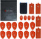 Reusable Electrode Pads for TENS EMS Unit - 20 Premium Replacement Pads with Plastic Holder, Red