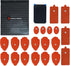 Reusable Electrode Pads for TENS EMS Unit - 20 Premium Replacement Pads with Plastic Holder, Red