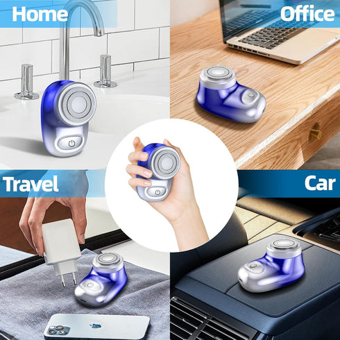 Mini Electric Shaver, Pocket Size for Men Women, Rechargeable Easy One-Button, Portable Waterproof Razor for Travel