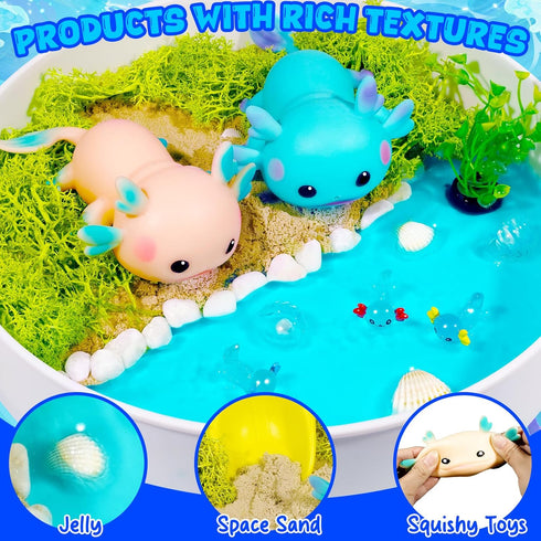 Set Axolotl Sensory Bin for Home Decor