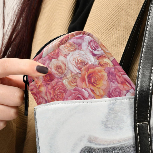 Ollabaky 7 Pill Organizer Rose Floral Travel Pill Cases Bag Portable Pill Container Days Pill Box Organizer Vitamin