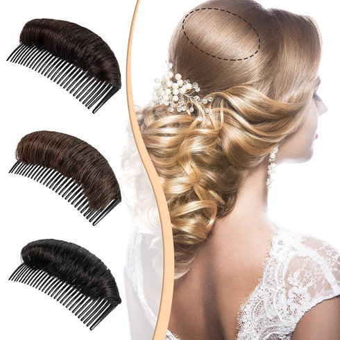 WILLBOND 3 Pieces Invisible False Hair Clips | Increased Pad Bump It Up Volume Hair Base for Women Girls