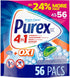Purex 4-in-1 + OXI Laundry Detergent Pacs, Fresh Morning Burst, 56 Count