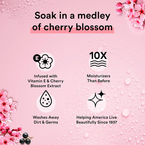 Suave Moisturizing Body Wash - Wild Cherry Blossom & Vitamin E Extract, 18 Oz (Pack of 6)
