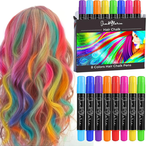 Jim&Gloria Dustless Hair Chalk Makeup Kit, Gifts for Girls, Trendy Stuff for Teen Girls, Temporary Washable Color Dye