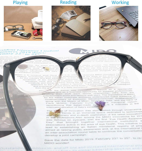 Black Reading Glasses for Women, Cute Small Round Readers +2.25 for Petite Faces, Lightweight Cheaters with Comfortable