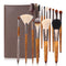 Makeup Brush Set: 15pcs Professional Makeup Brushes with Leather Button Bag - Foundation, Concealer, Kabuki, Blush,